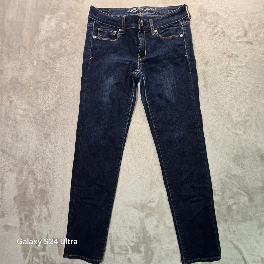 American Eagle Outfitters Skinny Jeans Womens 4 Blue Denim Super Stretch Travel